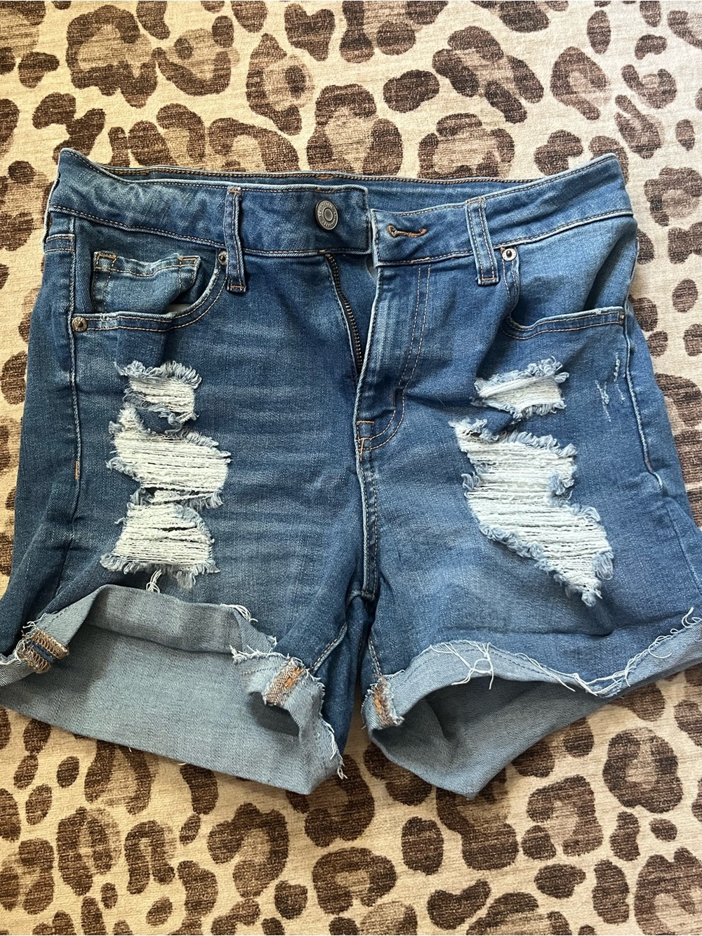 Aeropostale Women’s Distressed Blue Denim Shorts